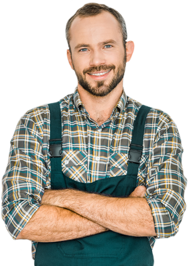 smiling man with arms crossed