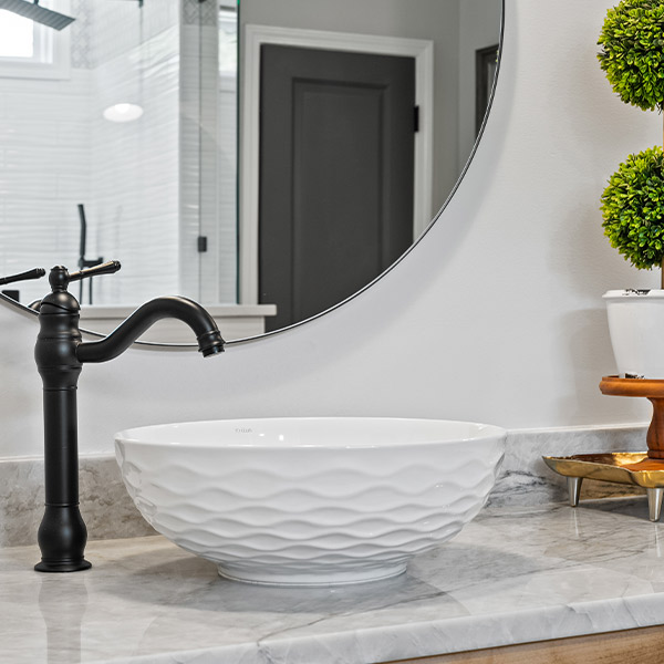 luxury bathroom sink and mirror